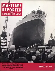 Maritime Reporter cover, February 15, 1974