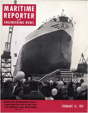 Maritime Reporter cover, February 15, 1974