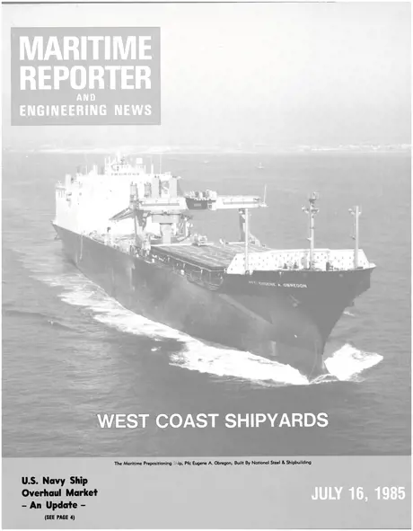 Cover of Maritime Reporter, May 16, 1985