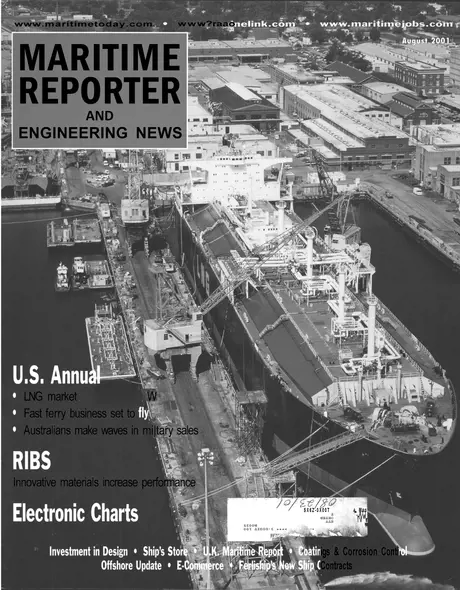Cover of Maritime Reporter, August 2001