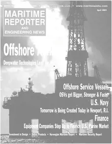 Maritime Reporter cover, April 2002