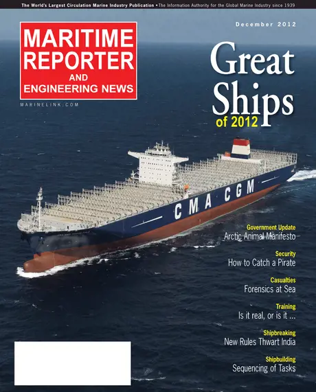 Cover of Maritime Reporter, December 2012