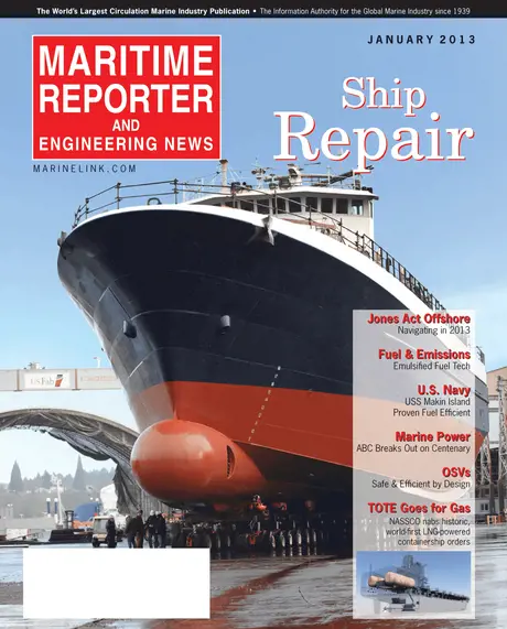 Cover of Maritime Reporter, January 2013