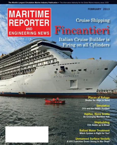 Cover of Maritime Reporter, February 2013