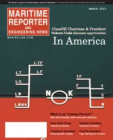 Maritime Reporter cover, March 2013