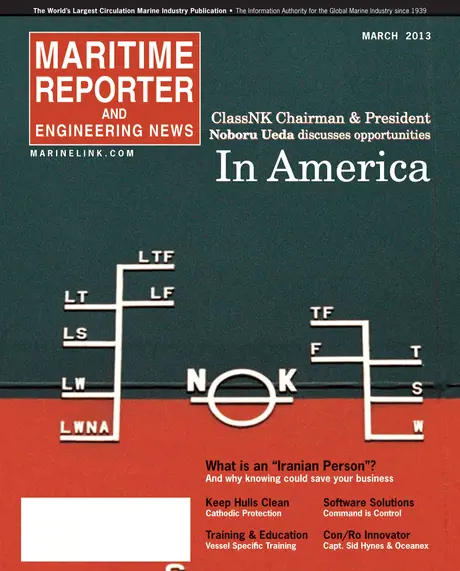 Cover of Maritime Reporter, March 2013
