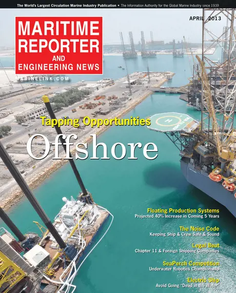 Cover of Maritime Reporter, April 2013