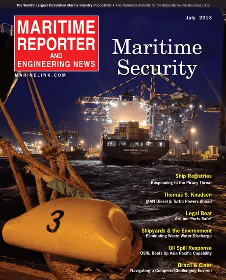 Cover of Maritime Reporter, July 2013