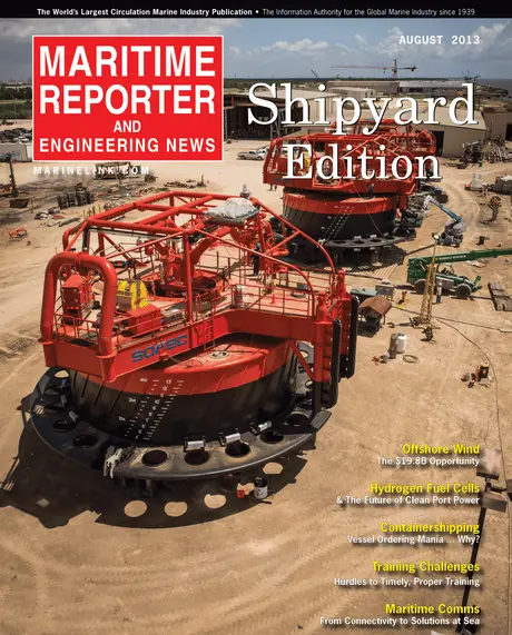 Cover of Maritime Reporter, August 2013