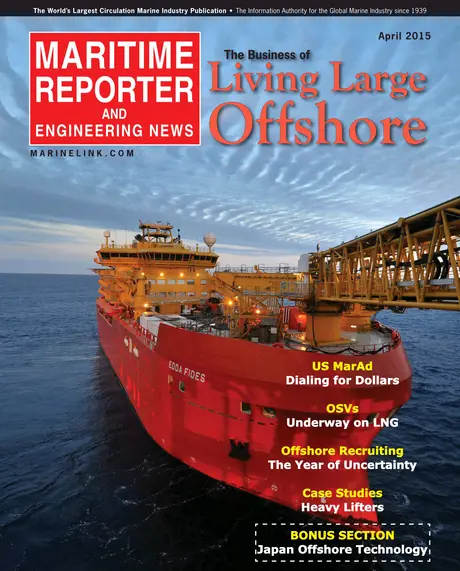 Cover of Maritime Reporter, April 2015