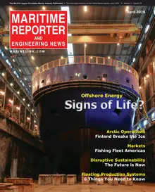Maritime Reporter cover, April 2016