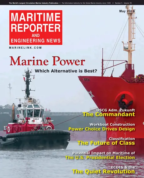 Cover of Maritime Reporter, May 2016