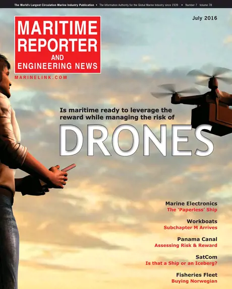 Cover of Maritime Reporter, July 2016