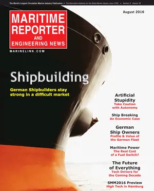 Maritime Reporter cover, August 2016