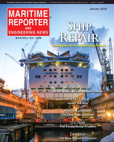Cover of Maritime Reporter, January 2018