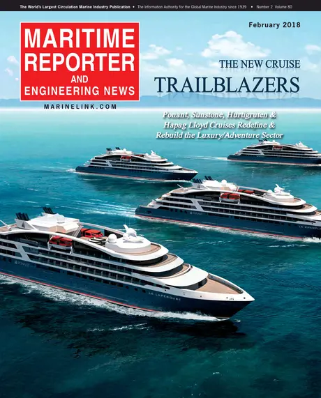 Cover of Maritime Reporter, February 2018