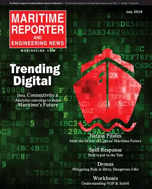 Maritime Reporter cover, July 2018