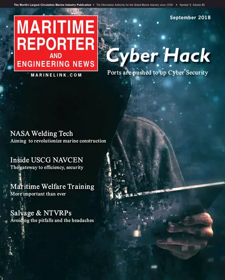 Cover of Maritime Reporter, September 2018