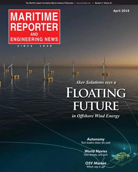 Cover of Maritime Reporter, April 2019