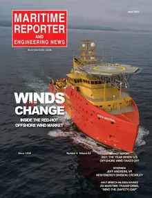 Maritime Reporter cover, April 2021