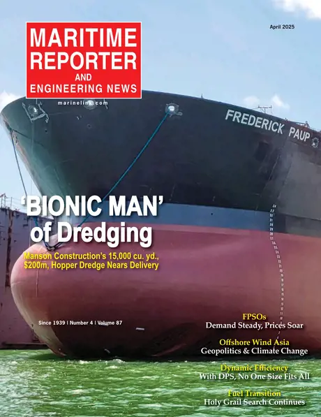 Cover of Maritime Reporter, April 2025