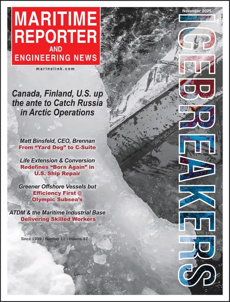 Cover of Maritime Reporter, November 2025